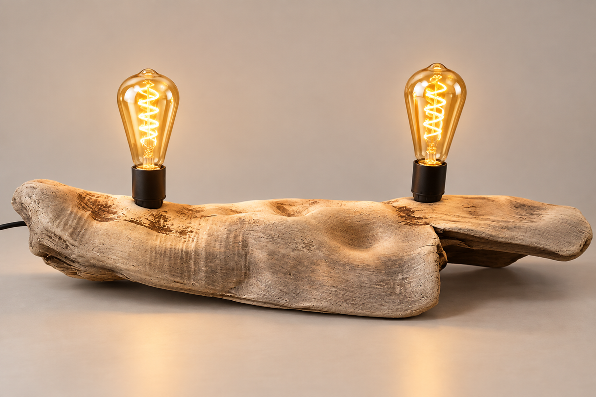 Lampe décoration bois flotté centre de table -Les Bois de Noma