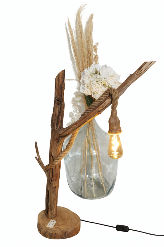 Lampe à poser en bois flotté - 80 cm